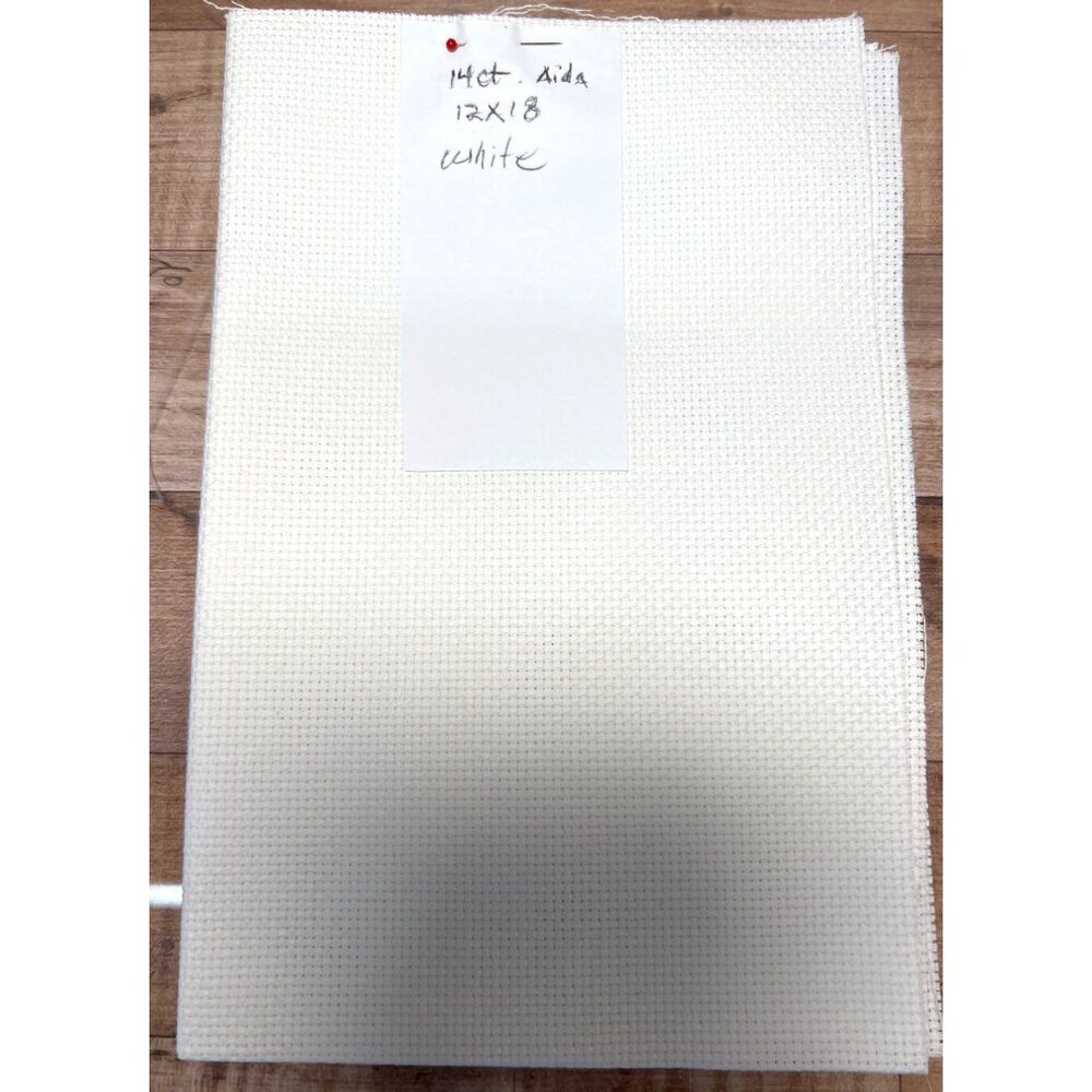 White 14 Count Aida Cross Stitch Fabric 12x18 Inches